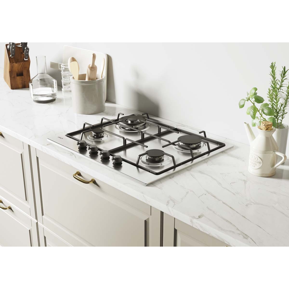 Placa de gas Candy de 60 cm, con 4 zonas de coccion - CM6PBRX Inox-4