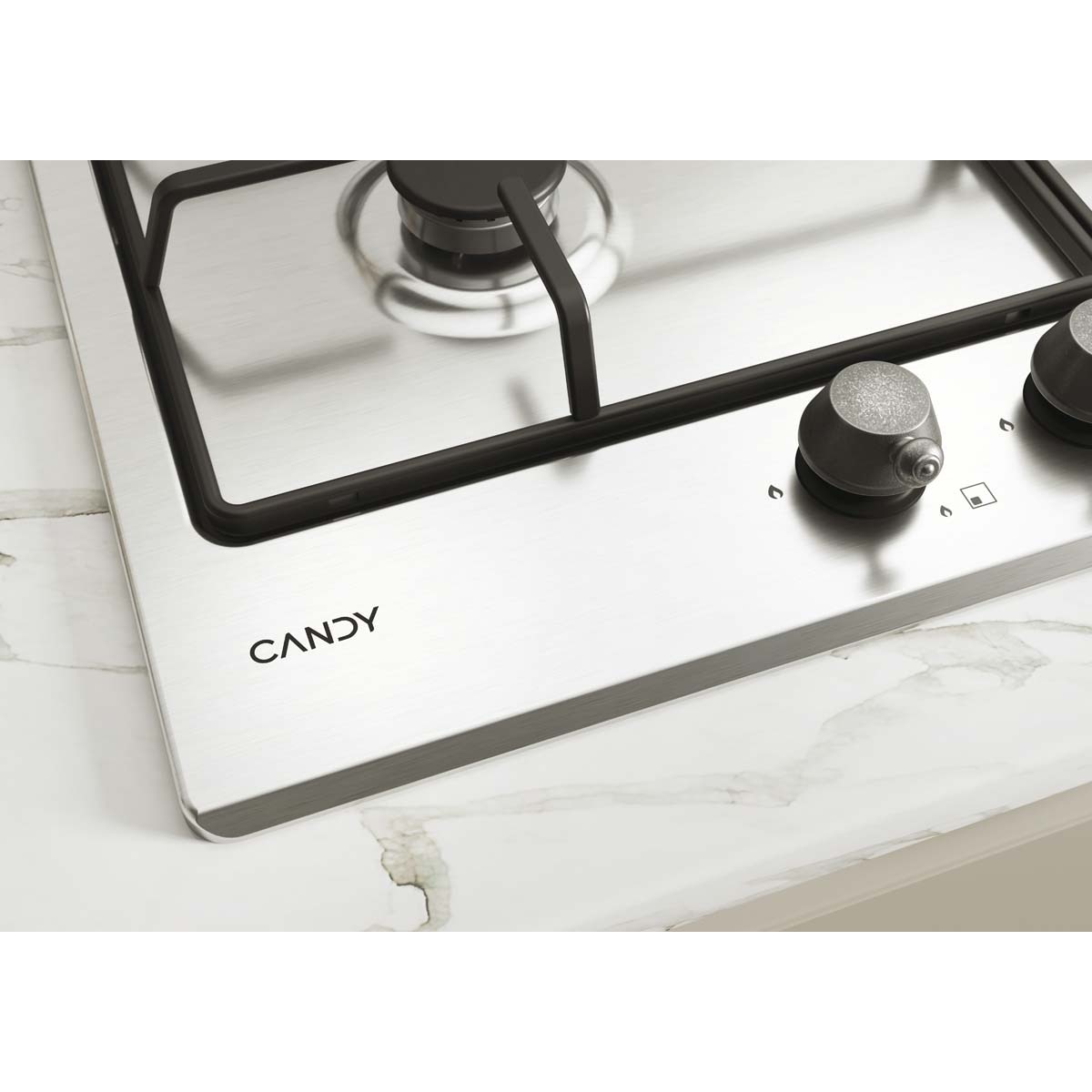 Placa de gas Candy de 60 cm, con 4 zonas de coccion - CM6PBRX Inox-5