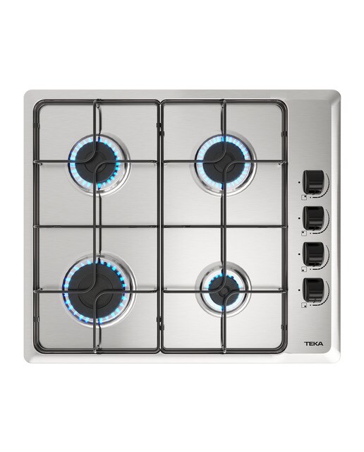 Placa de gas Teka 4 quemadores - HLX 640 KLA Acero Inox-1