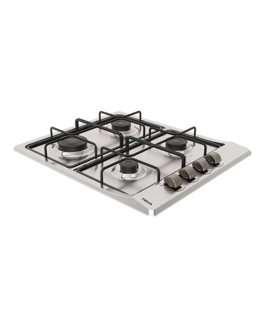 Placa de gas Teka con 4 quemadores y parrillas esmaltadas - E/60.3 40 NAT - Acero Inox Acero Inox-3