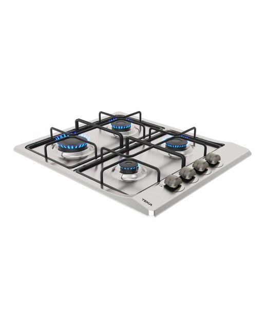 Placa de gas Teka con 4 quemadores y parrillas esmaltadas - E/60.3 40 NAT - Acero Inox Acero Inox-4