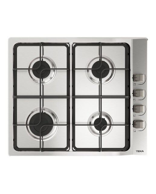 Placa de gas Teka con 4 quemadores y parrillas esmaltadas - E/60.3 40 BUT - Acero Inox Acero Inox-1