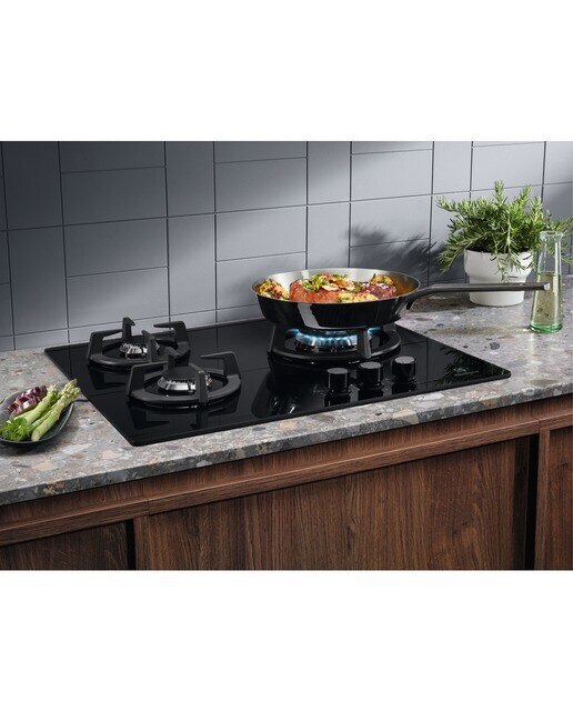Placa de gas Electrolux con 3 quemadores SpeedBurner + Zona Wok - KGE6633NOK - Negro Negro-7