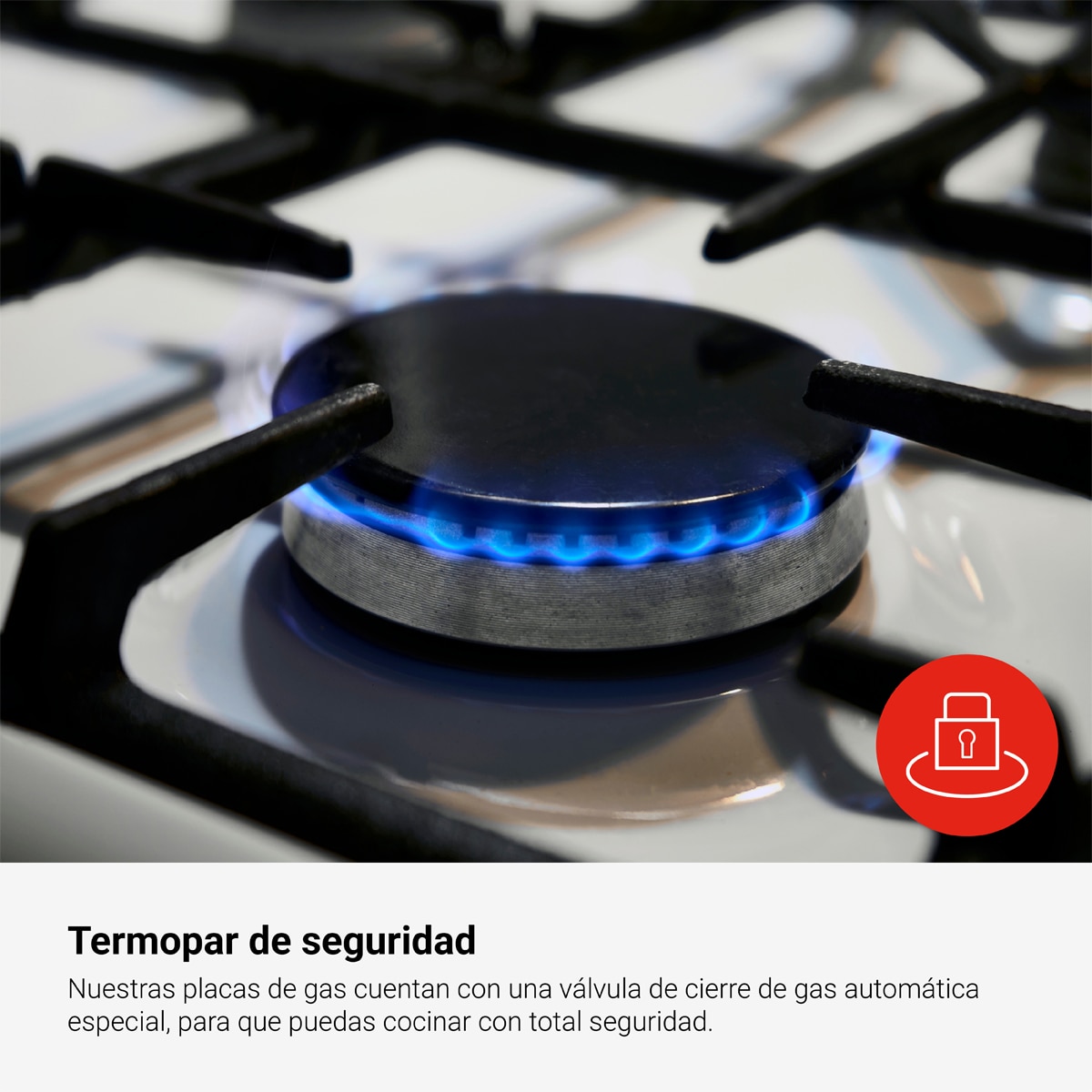 Placa gas Fagor con 4 quemadores - 3CFI-4GLSPA Cristal negro-5