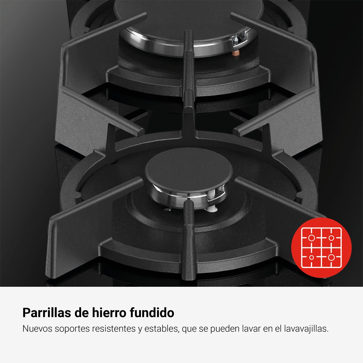 Placa gas Fagor con 4 quemadores - 3CFI-4GLSPA Cristal negro-6