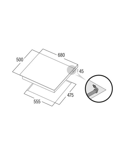 Placa de gas Cata con 5 quemadores - LGI 7041 X /A - Inox Inox-2
