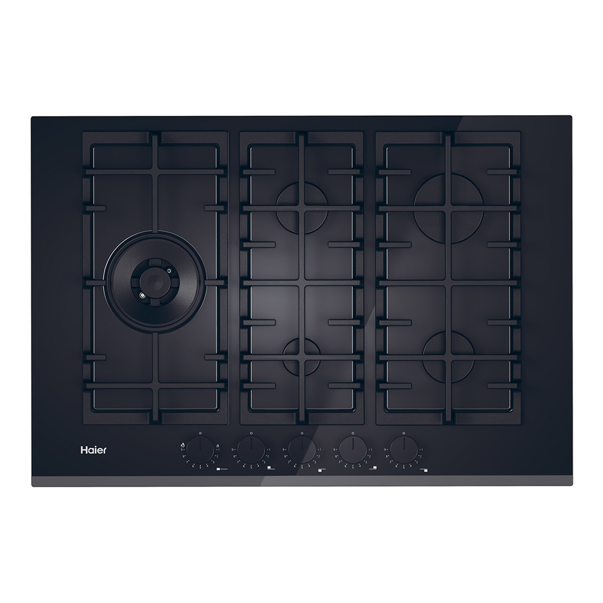 Imagen 0 de Placa de gas Haier de 75 cm y con Wok lateral - HAVG7WL4BPB