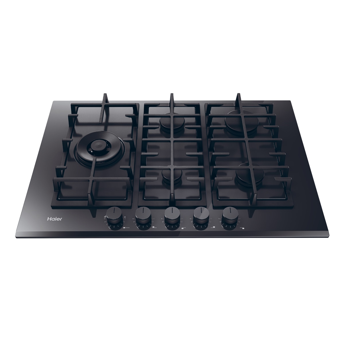 Placa de gas Haier de 75 cm y con Wok lateral - HAVG7WL4BPB Negro-3
