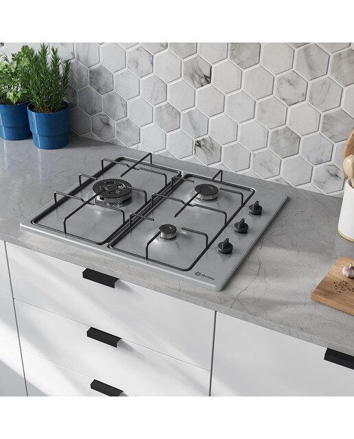 Placa gas Balay 3 quemadores - 3ETX463BB Inox-5