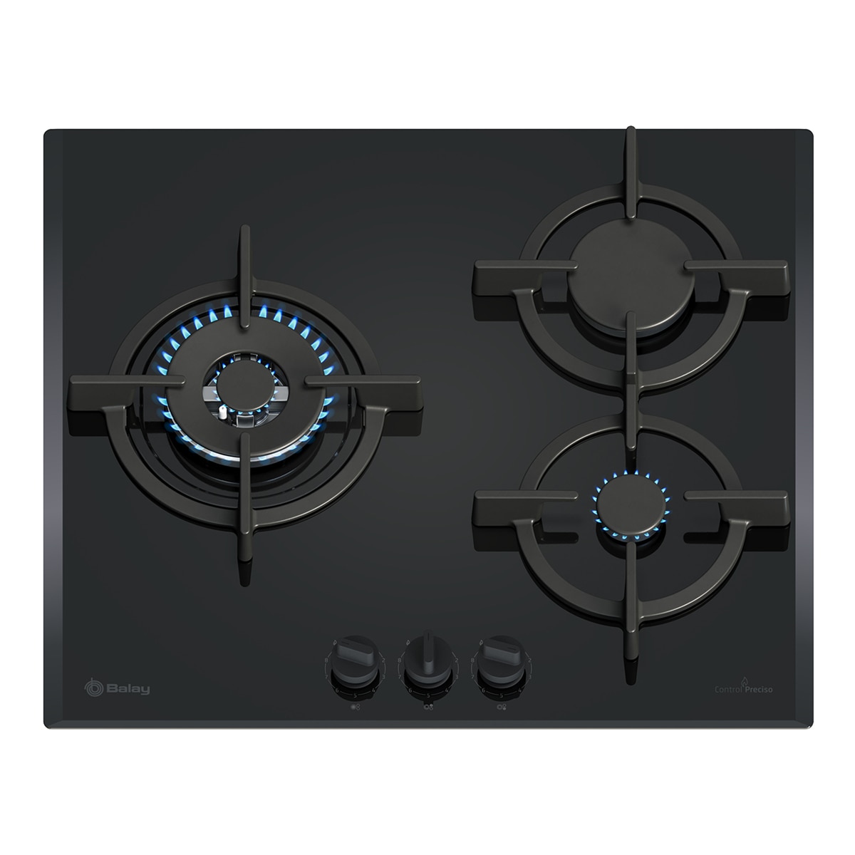 Balay – Placa de gas Balay, Wok, GasStop, Cristal templado, Negro – 3ETG663RN.