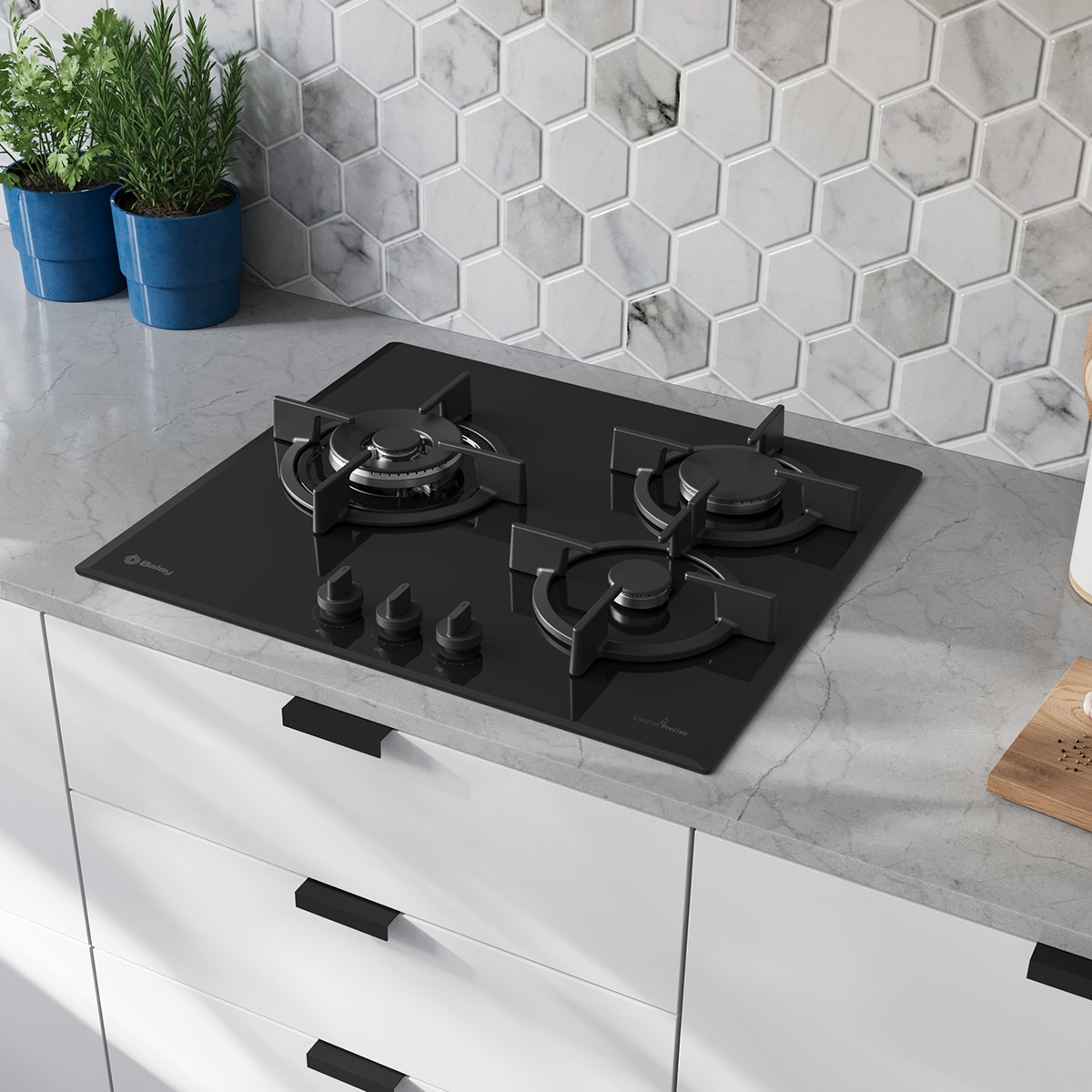 Imagen 19 de Placa de gas Balay, Wok, GasStop, Cristal templado, Negro - 3ETG663RN - Negro Negro