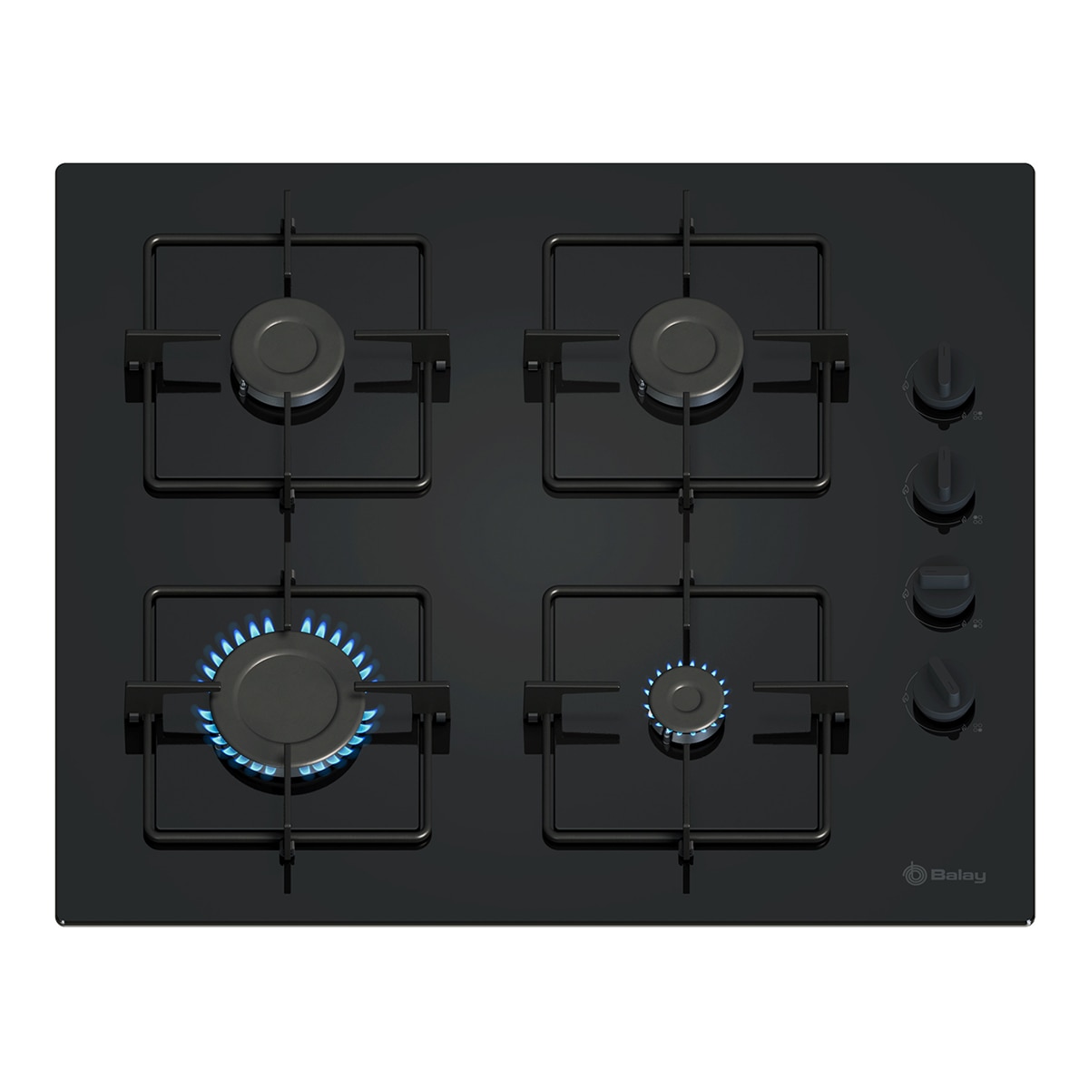 Imagen 0 de Placa de gas Balay, 60 cm, GasStop, Cristal templado, Negro - 3ETG464SB