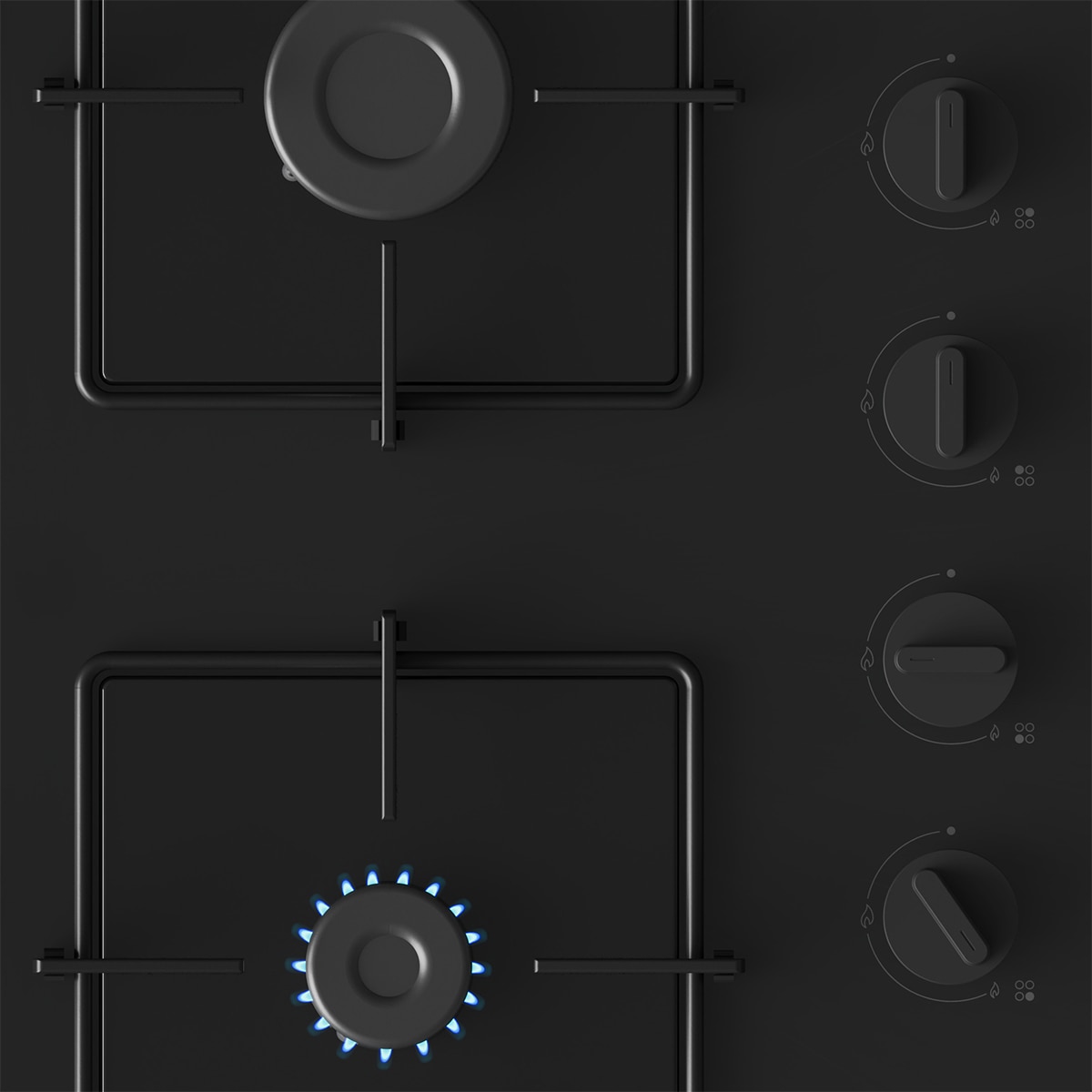 Placa de gas Balay, 60 cm, GasStop, Cristal templado, Negro - 3ETG464SB Negro-2