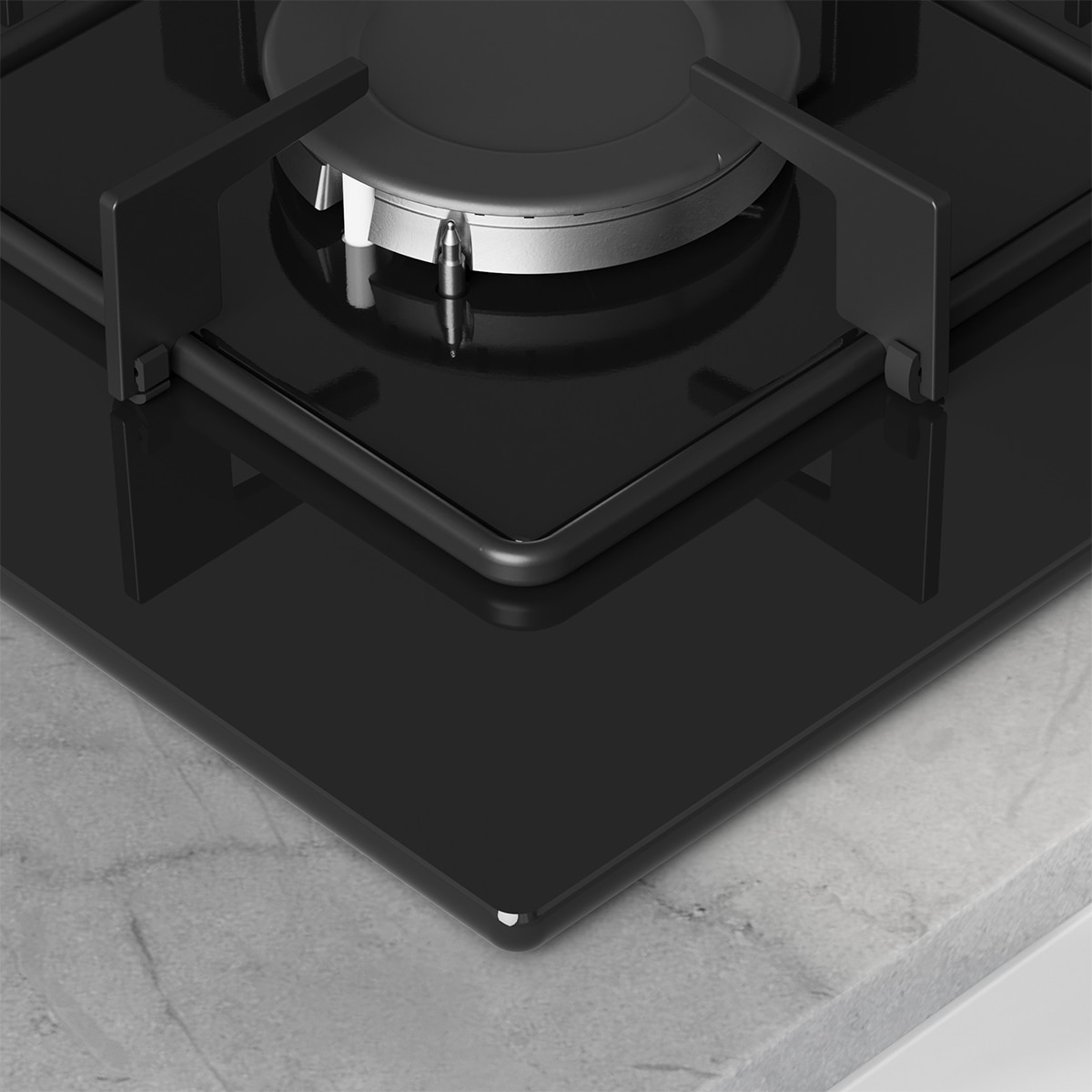 Placa de gas Balay, 60 cm, GasStop, Cristal templado, Negro - 3ETG464SB Negro-3