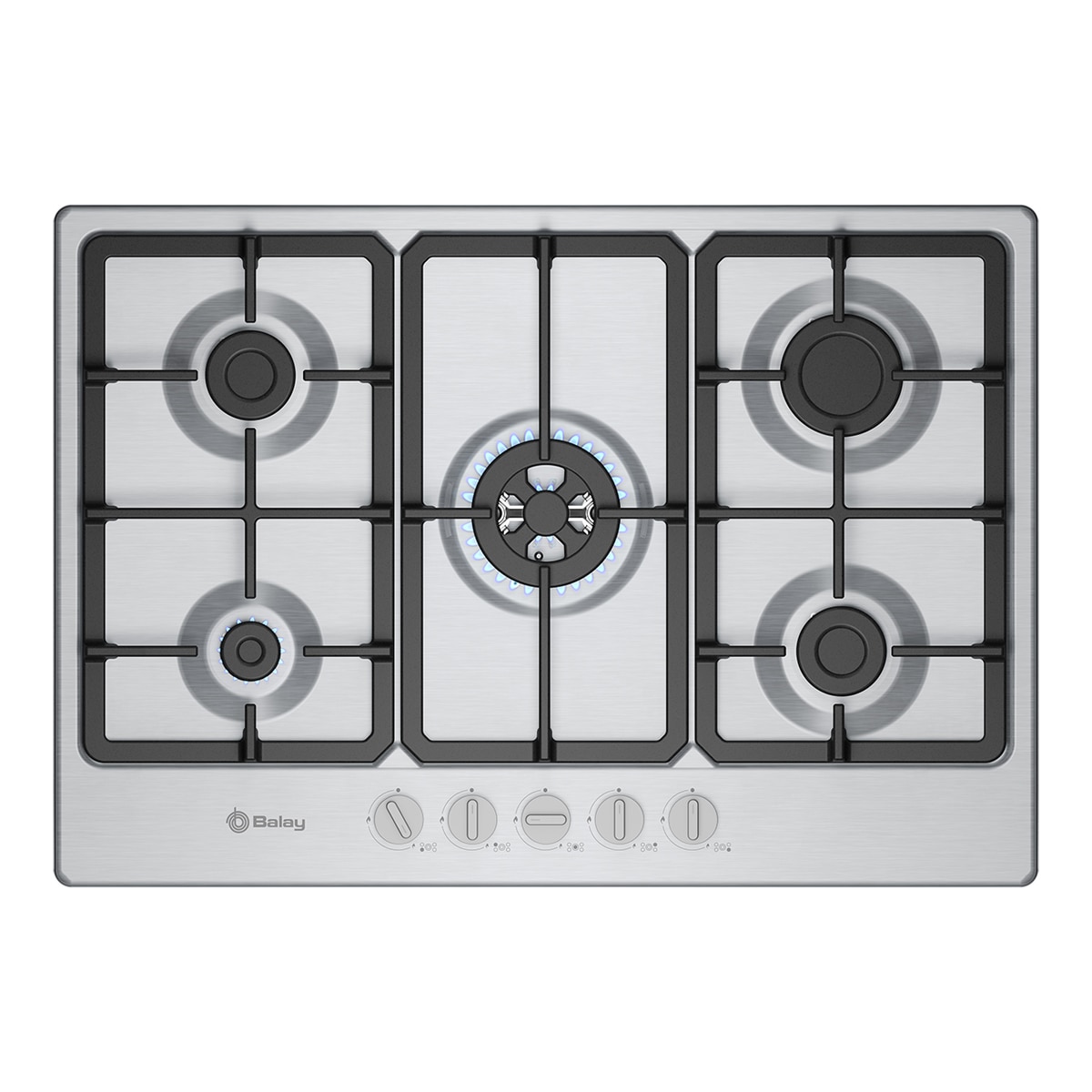 Balay – Placa de gas Balay, 75 cm, Wok, GasStop, Acero – 3ETX576CB.