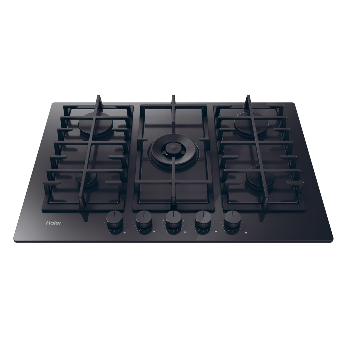 Placa de gas Haier de 75 cm y 5 quemadores - HAVG75TBPB Negro-2