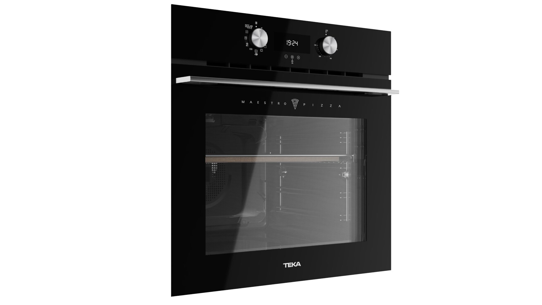 Forno Multifunções Teka HLB 8510 P BK MaestroPizza, Função Pizza 340ºC, DualClean Autolimpeza Pirolítica + Hydroclean® PRO e de 70 Litros - Preto Vidro preto-3