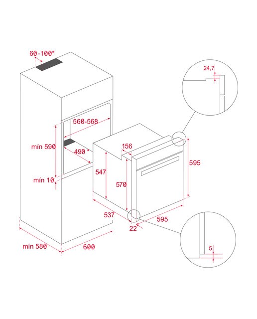 Forno Multifunções Teka HCB 6646 SS Hydroclean® PRO, Função Air Fry e de 71 Litros - Inox Inox-7