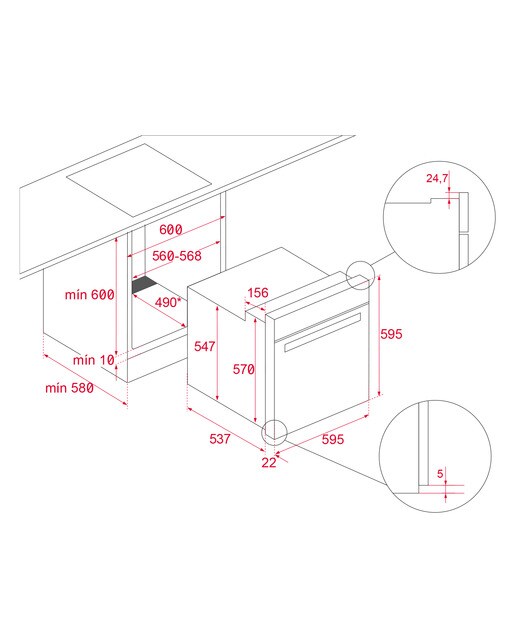 Forno Multifunções Teka HCB 6646 SS Hydroclean® PRO, Função Air Fry e de 71 Litros - Inox Inox-8