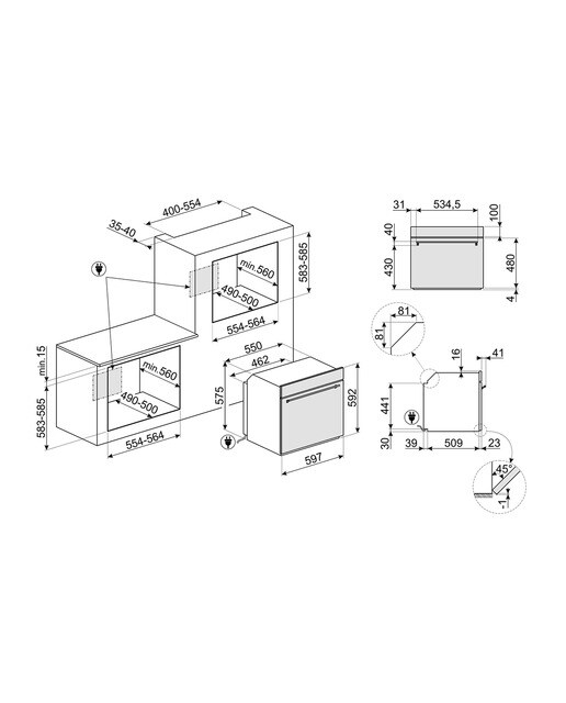 Forno Termoventilado Smeg Classica SF6300TVX VaporClean de 70 Litros - Aço Inox Aço inoxidável-2