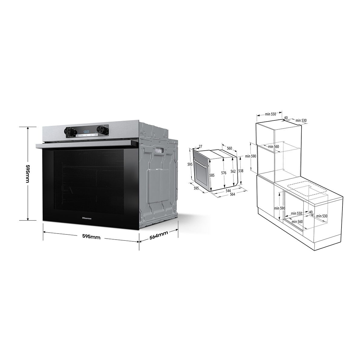 Thumbnail 1 de Hisense BI62216AX horno multifunción 300ºC rápido