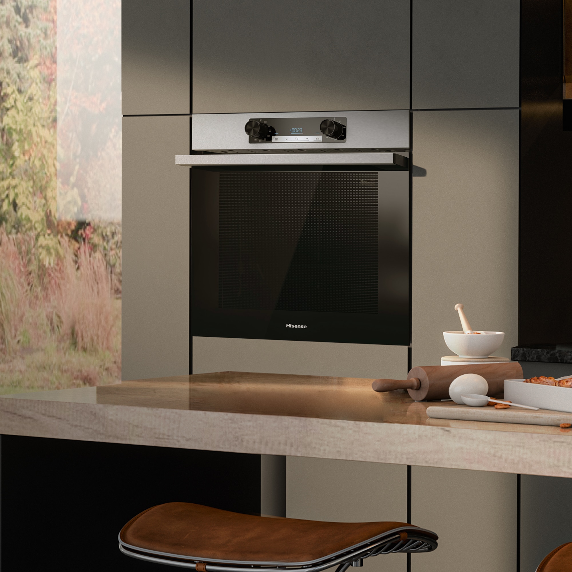 Horno multifunción Hisense con limpieza AquaClean - BI62216AX Inox-11