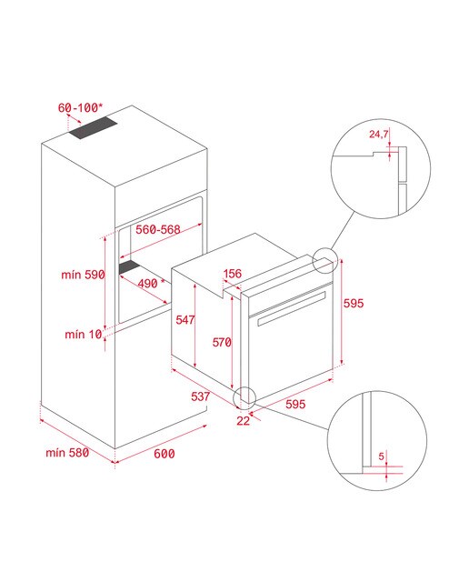 Horno multifunción Teka con función AirFry - HLB 8416 AIR Negro-3