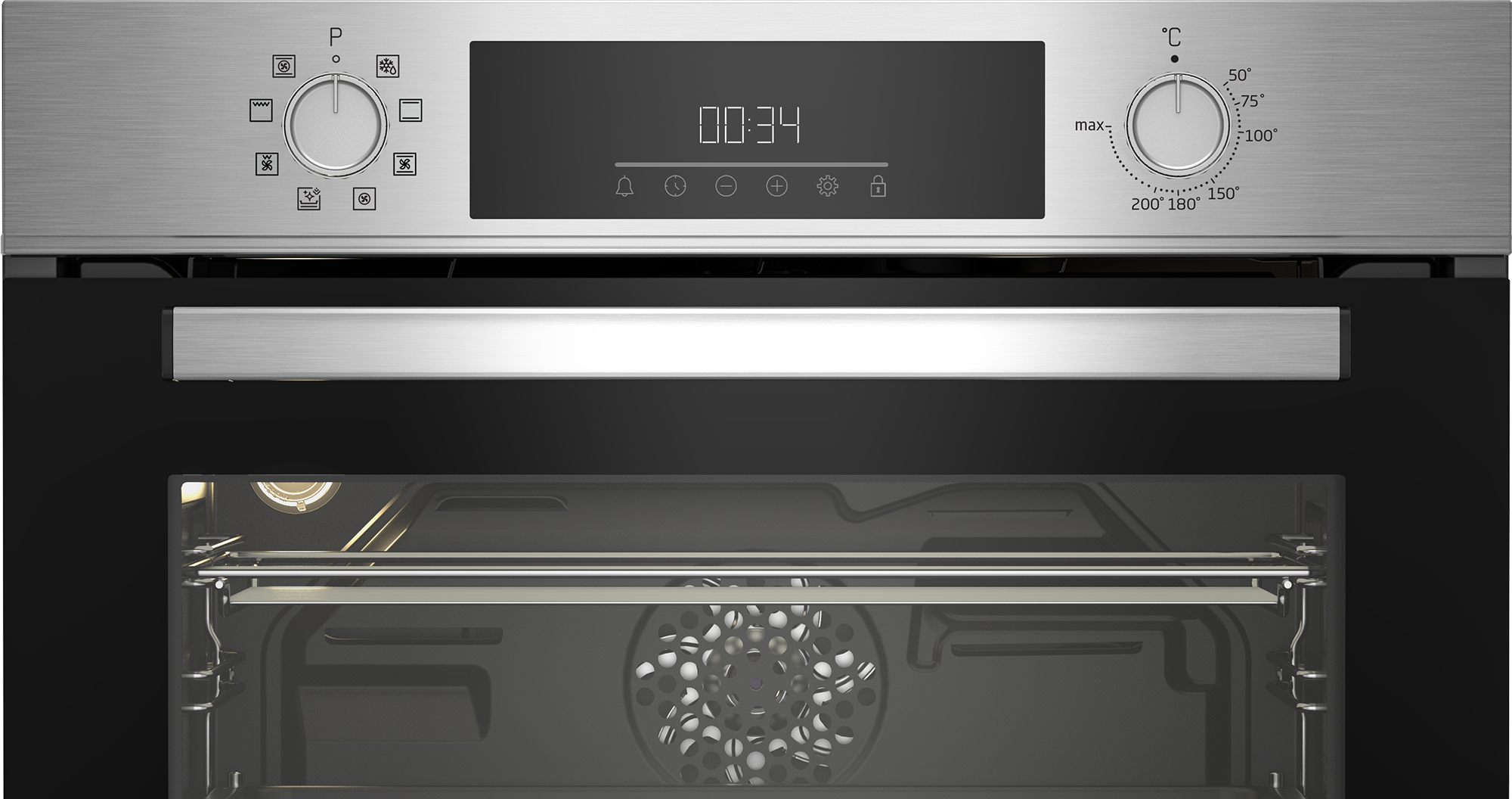 Horno multifunción Beko con limpieza Hidrólisis - BBCM12300X Inox-4