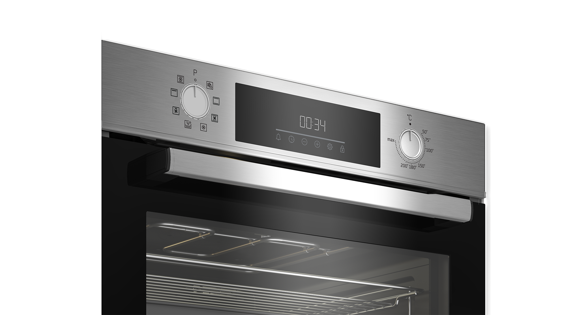 Horno multifunción Beko con limpieza Hidrólisis - BBCM12300X Inox-5