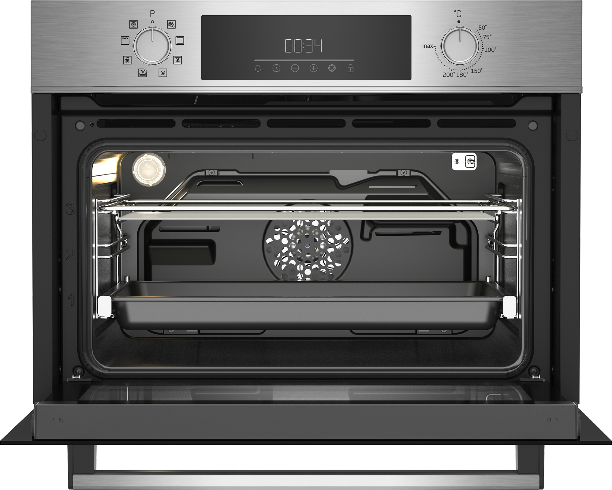 Horno multifunción Beko con limpieza Hidrólisis - BBCM12300X Inox-6