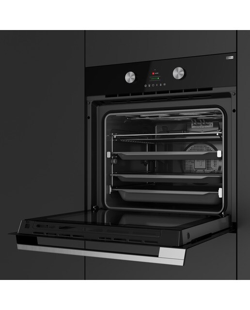 Forno Multifunções Teka HLB 8700 P Airfry BK Home, SurroundTemp, Dual Clean Pirólise + HydroClean PRO e de 70 Litros - Vidro Preto Vidro preto-8
