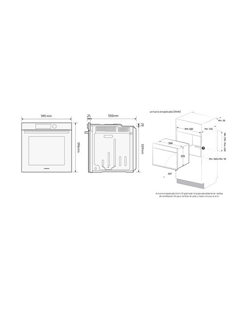 Forno Pirolítico Samsung Dual Cook* NV7B4450VAS Vapor Natural Wi-Fi e de 76 Litros - Inox Inox-2