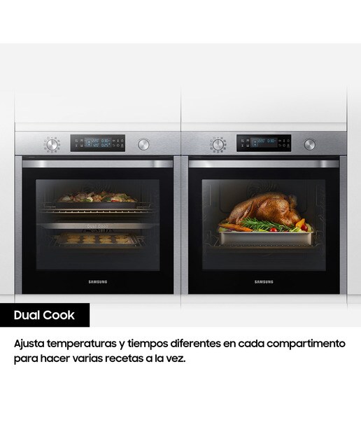 Forno Pirolítico Samsung Dual Cook* NV7B4450VAS Vapor Natural Wi-Fi e de 76 Litros - Inox Inox-4