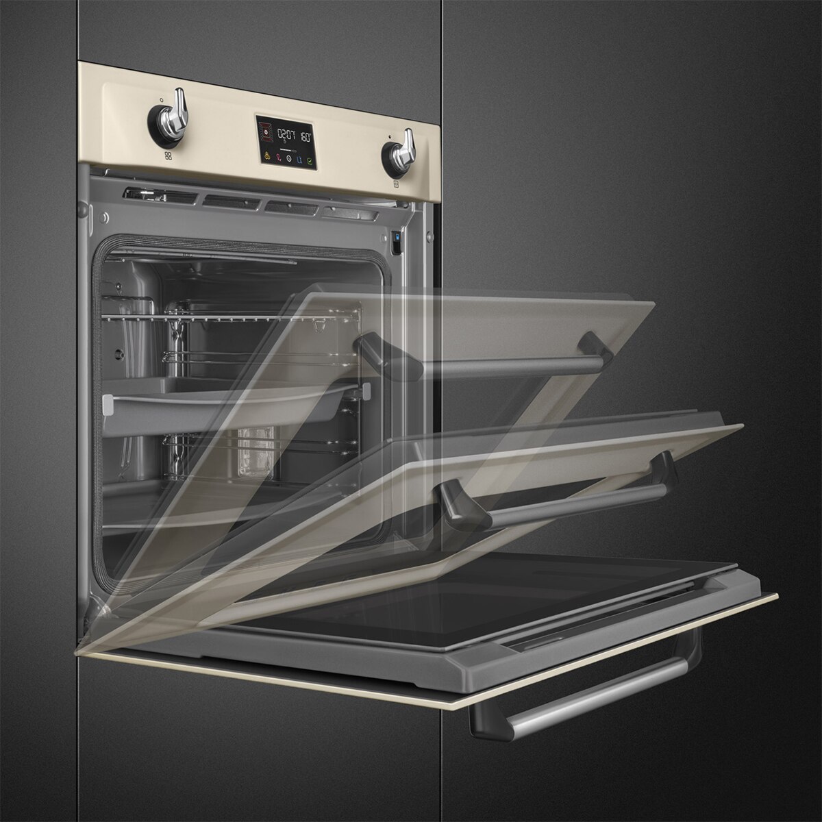 Horno multifunción Smeg pirolítico - SOP6902S2PP Crema-10