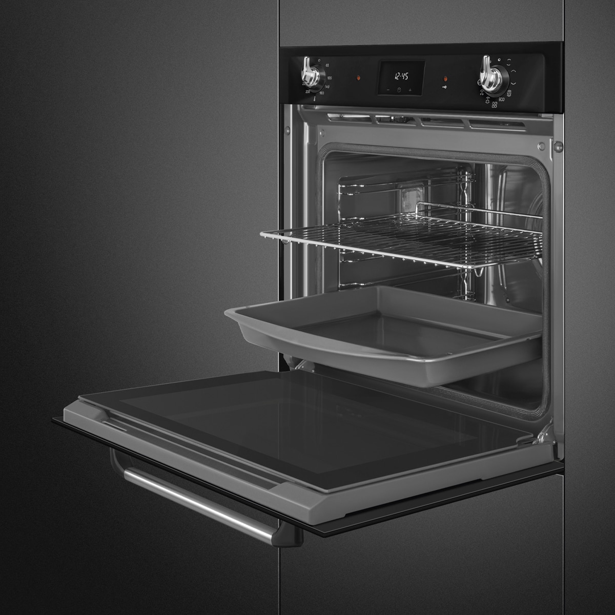 Horno multifunción Smeg, Pirolítico, Negro - SOP6900TN Negro-4