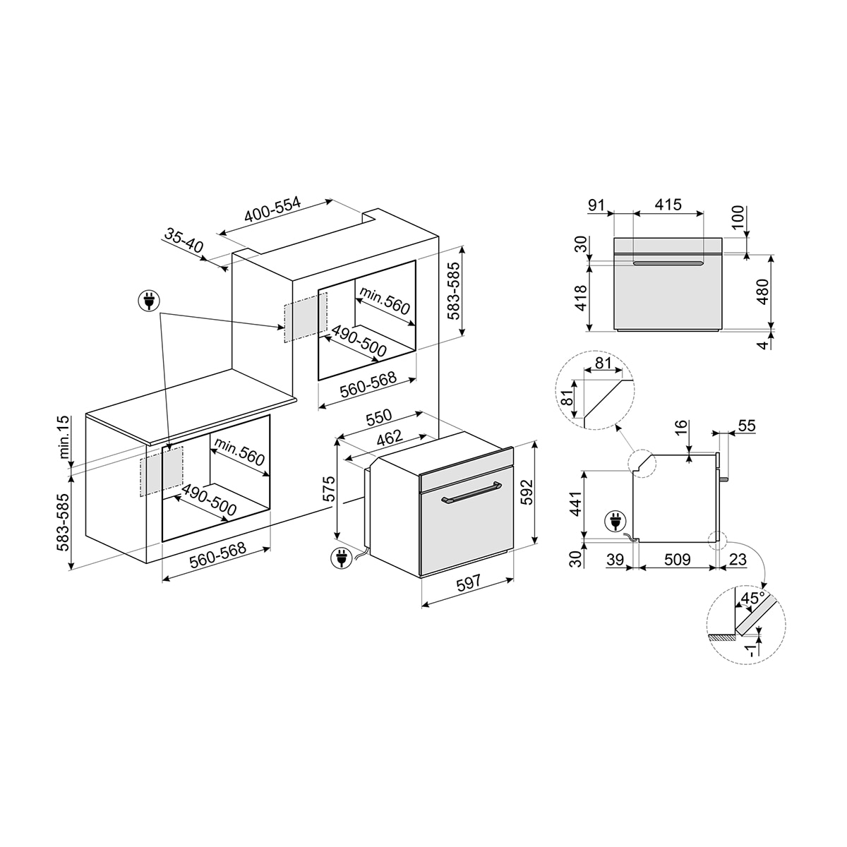 Horno multifunción Smeg, Pirolítico, Crema - SOP6900TP Crema-2