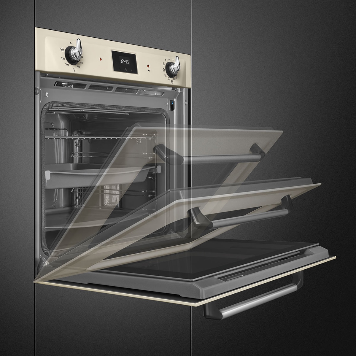 Horno multifunción Smeg, Pirolítico, Crema - SOP6900TP Crema-4