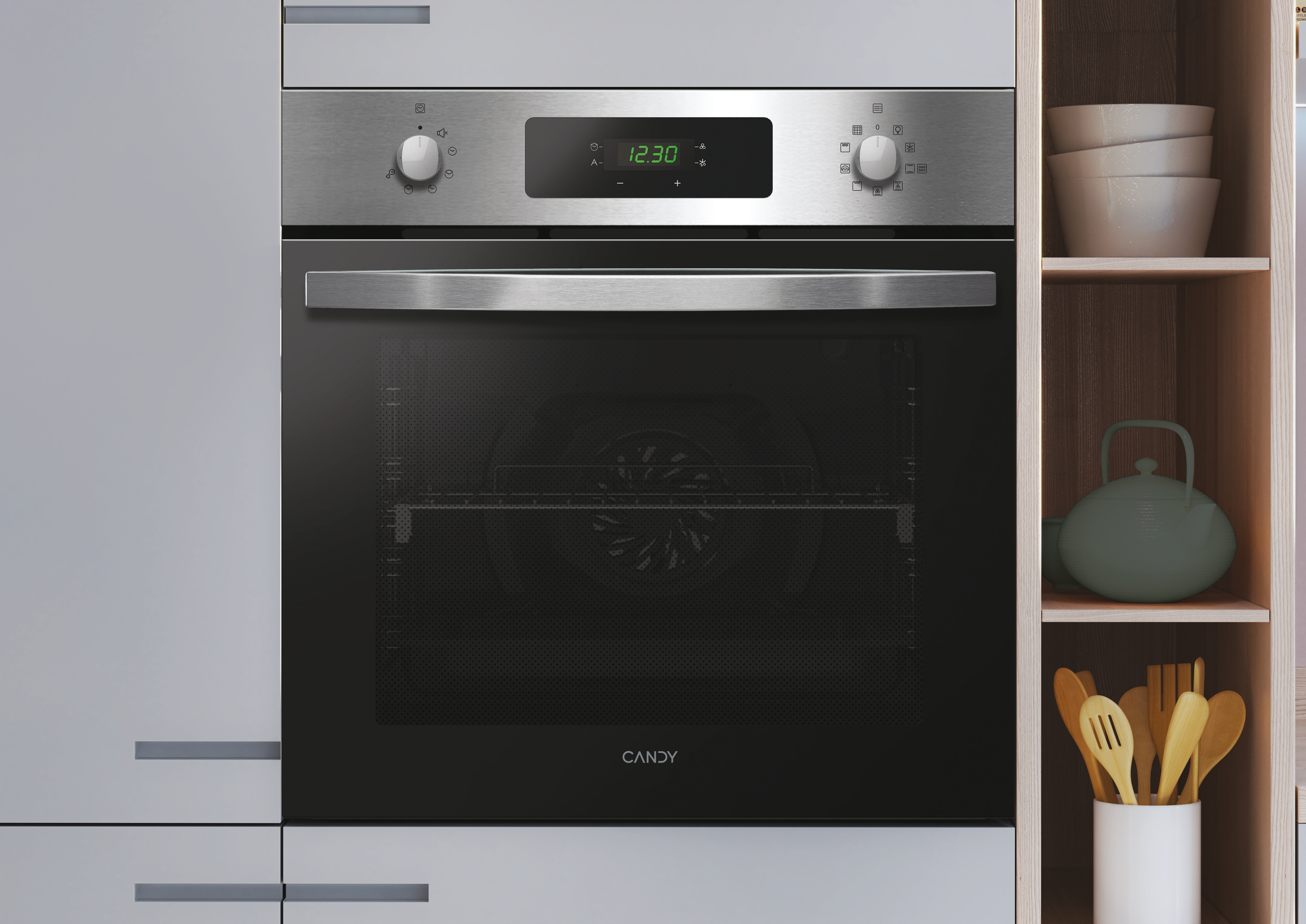 Horno multifunción Candy 70 litros, pirólisis + aqualisis - FIDCP X696 Negro-3