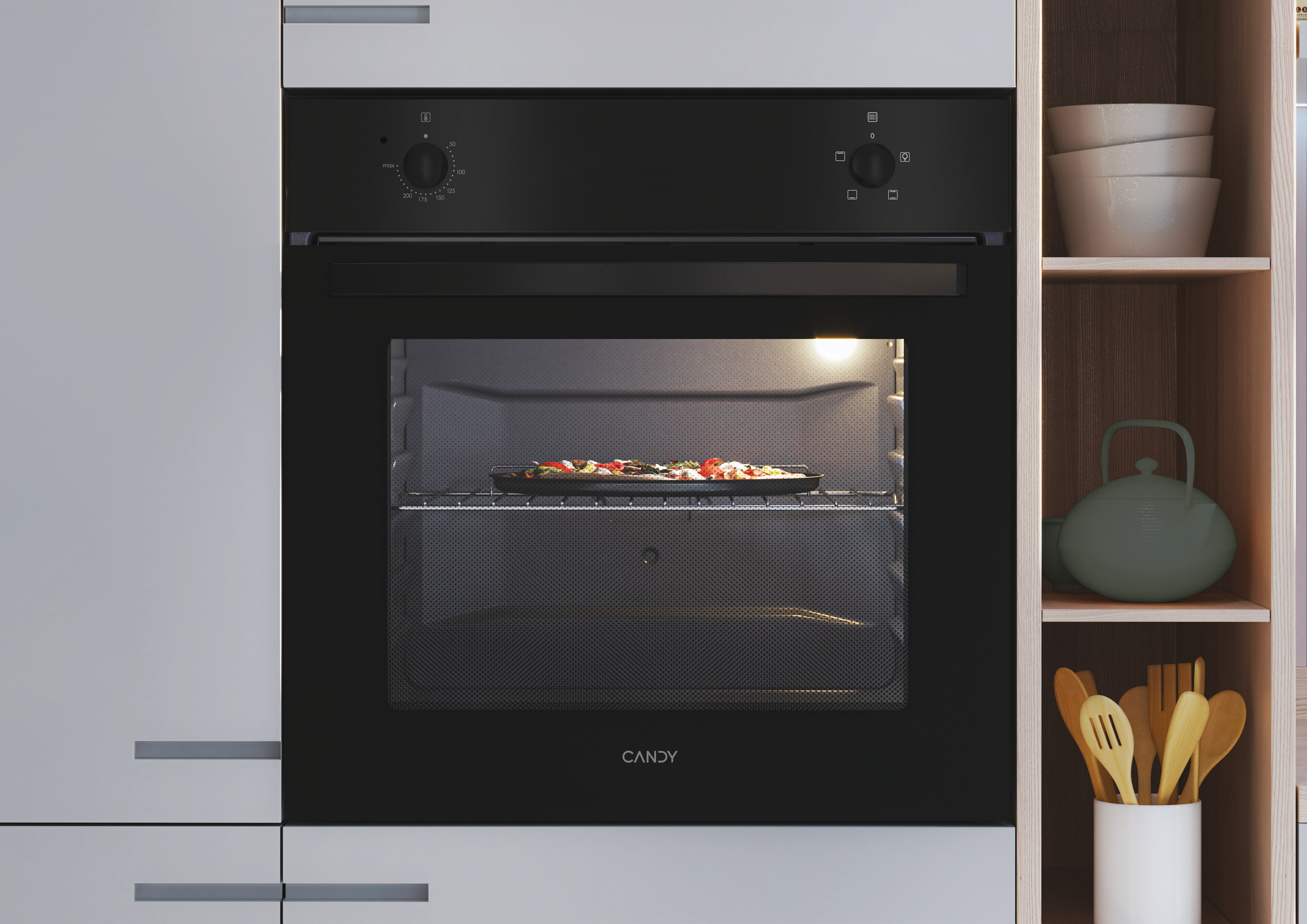 Horno convencional Candy con 4 funciones - FIDC N100 Negro-4