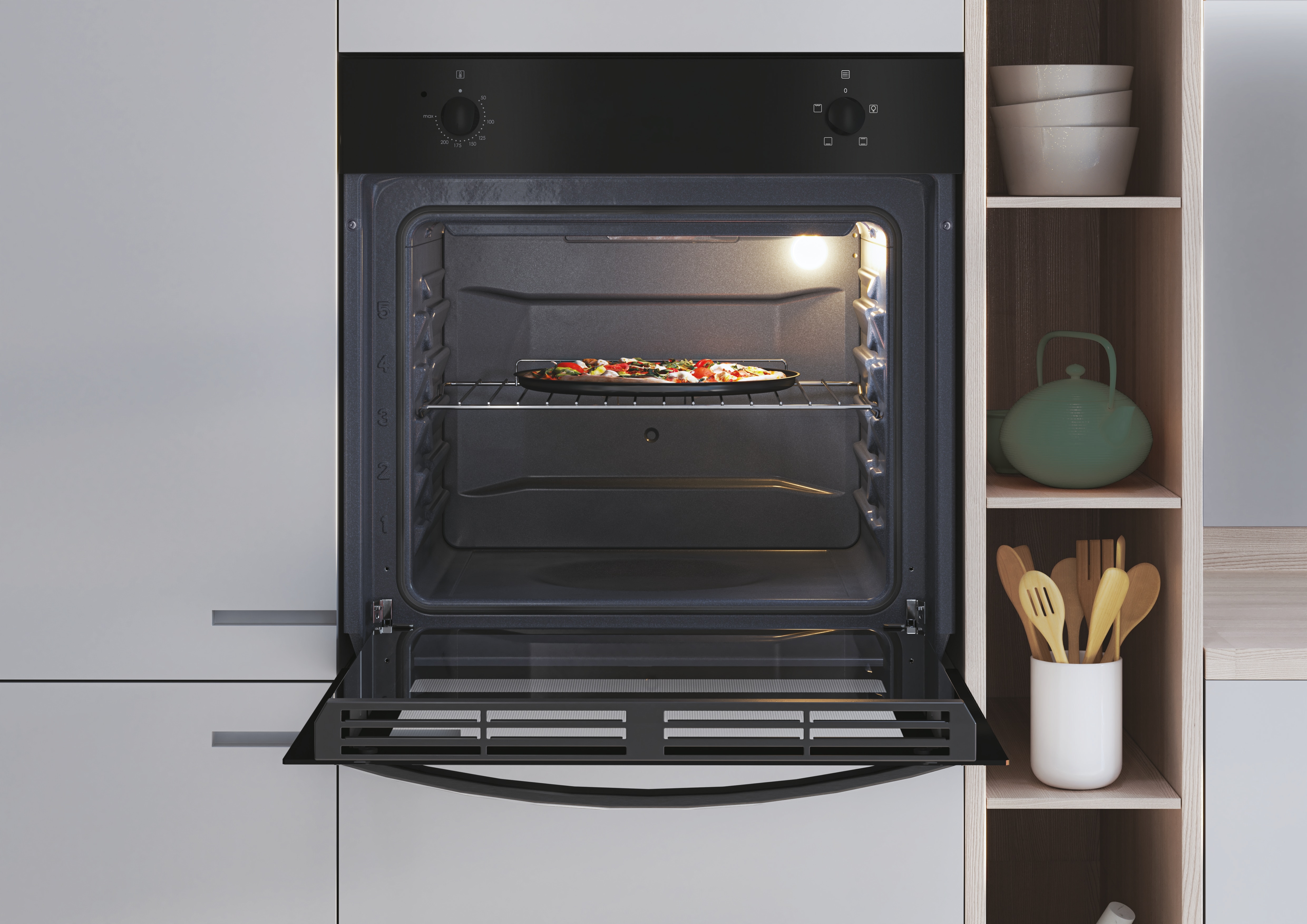 Horno convencional Candy con 4 funciones - FIDC N100 Negro-5