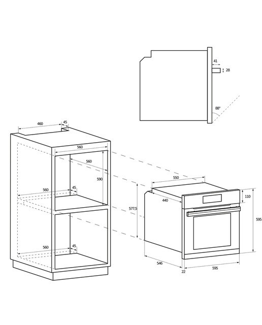 Horno convencional Candy con 4 funciones - FIDC B100 Blanco-2