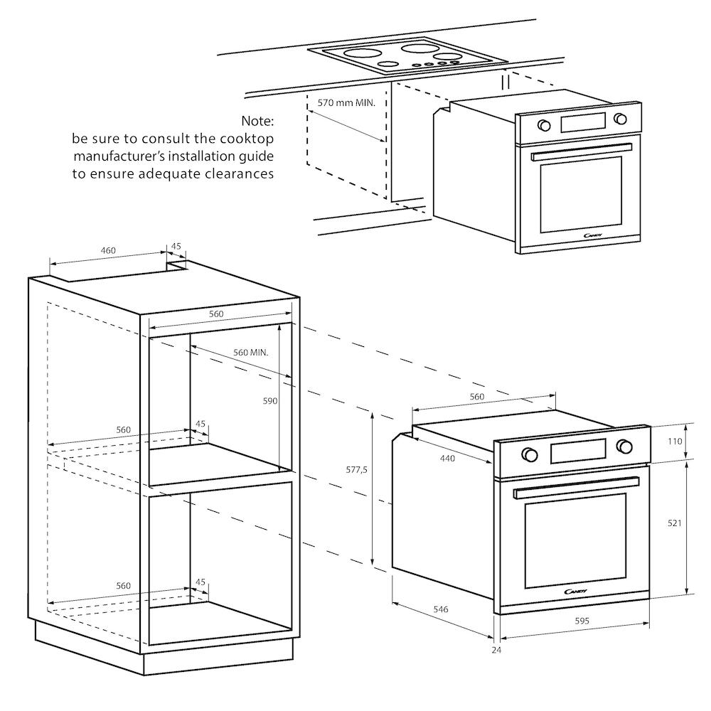 Horno convencional Candy con 4 funciones - FIDC X100 Inox-2