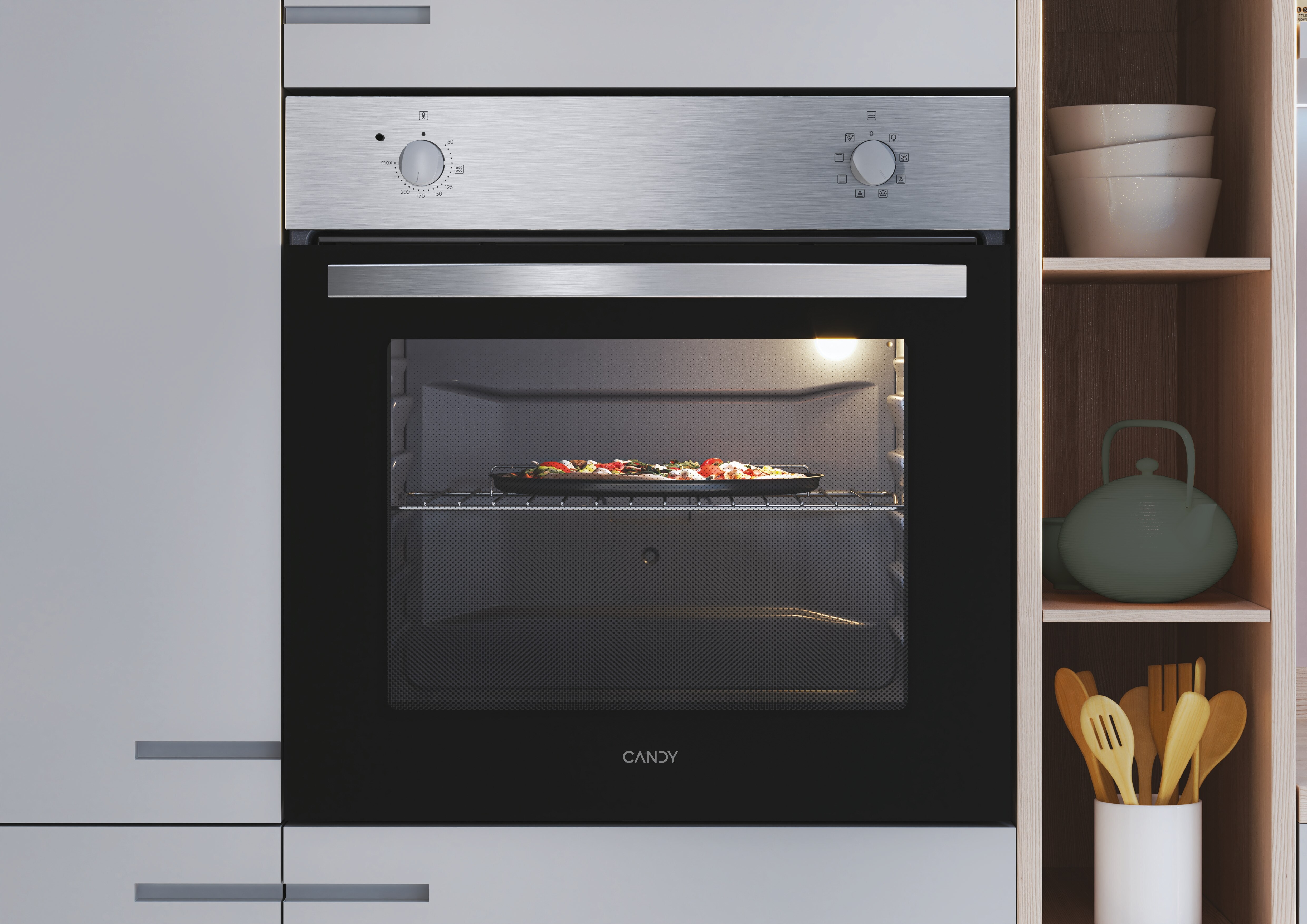 Horno convencional Candy con 4 funciones - FIDC X100 Inox-5