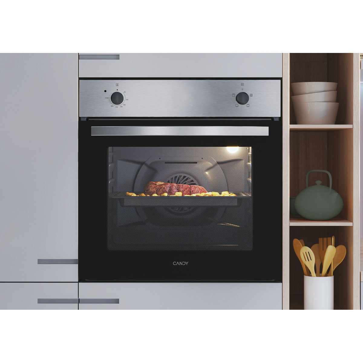 Horno multifunción Candy 70 litros, aqualisis - FIDCP X200 Negro-3