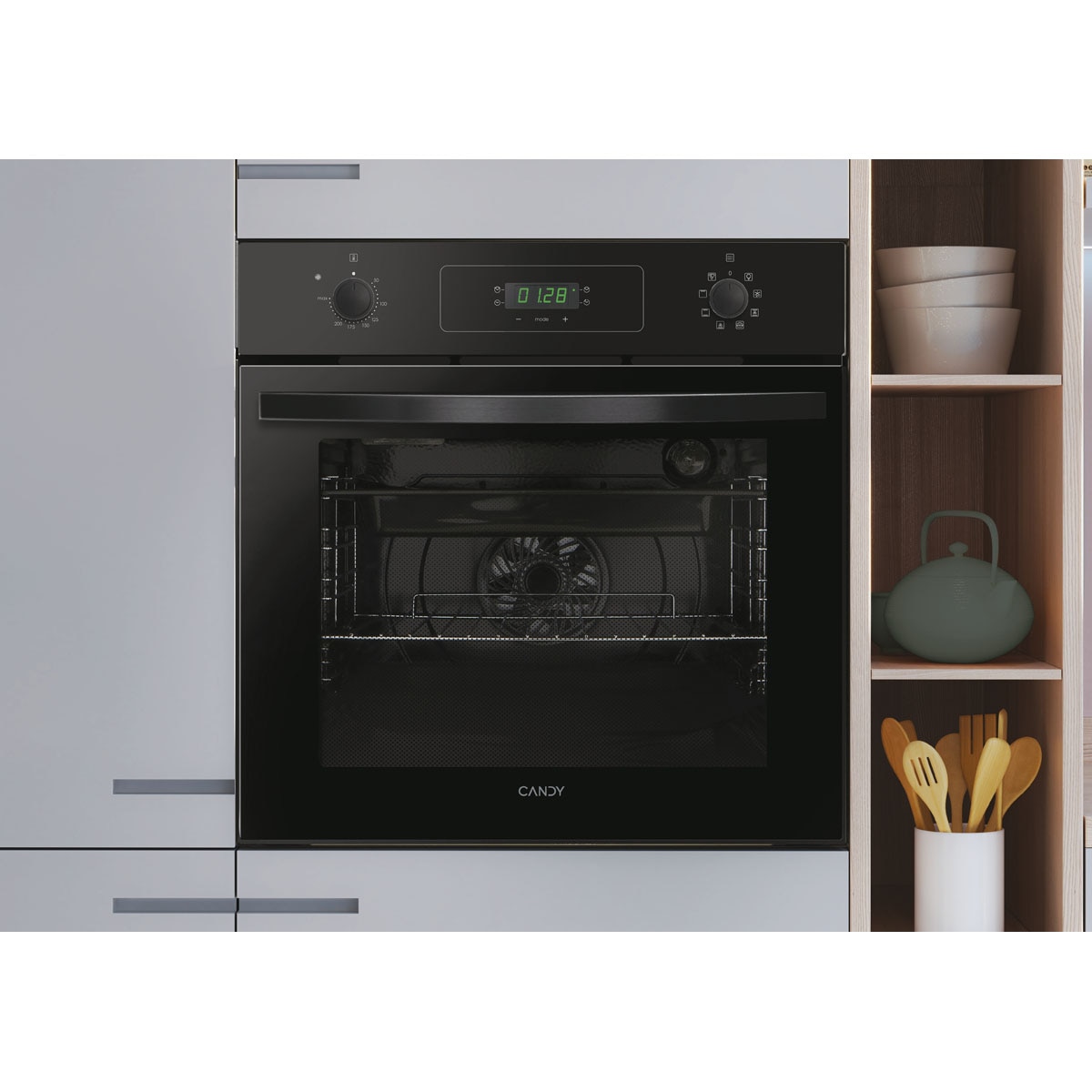 Horno multifunción Candy 65 litros, aqualisis - FIDCP N615 L Negro-2