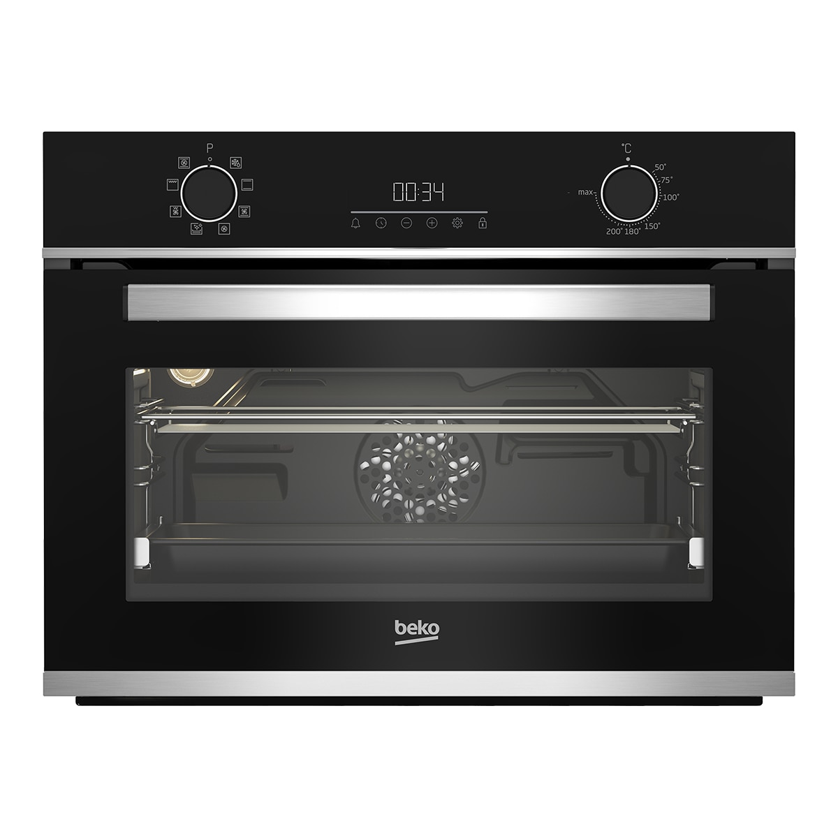 Horno compacto multifunción Beko AeroPerfect, cocción 3D - BBCM13300XC Negro-1