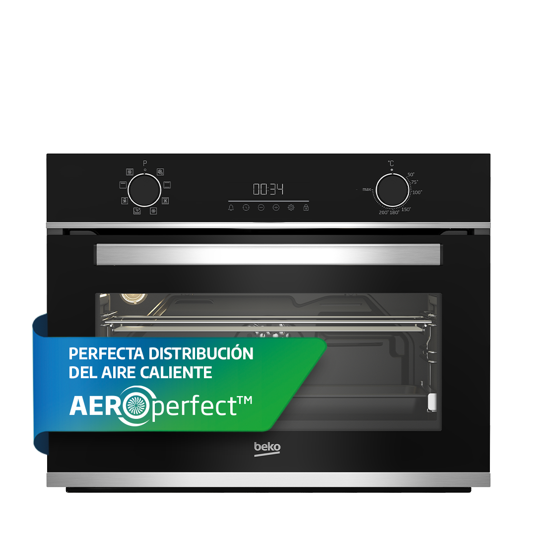 Horno compacto multifunción Beko AeroPerfect, cocción 3D - BBCM13300XC Negro-10