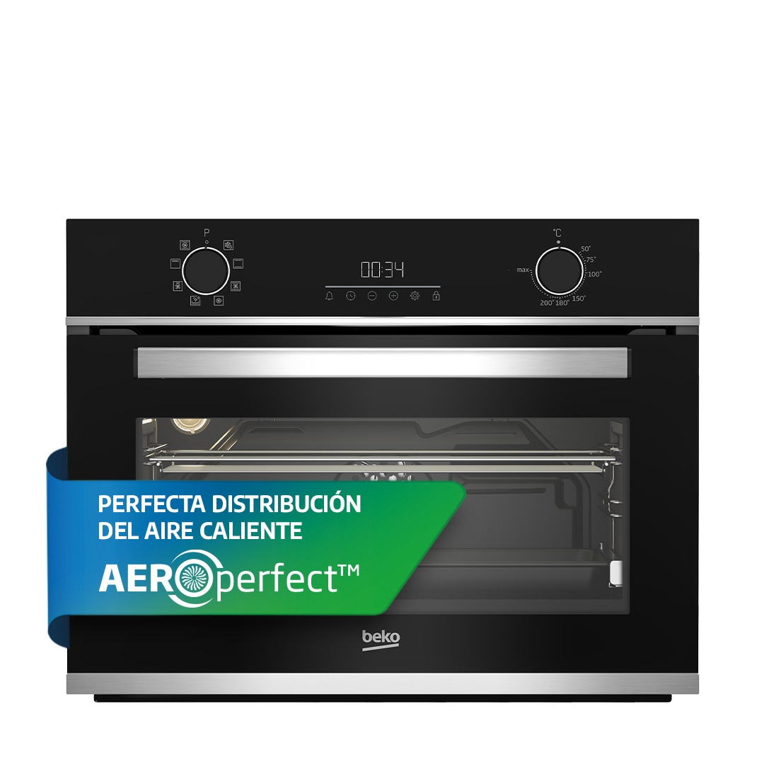 Horno compacto multifunción Beko AeroPerfect, cocción 3D - BBCM13300XC Negro-11
