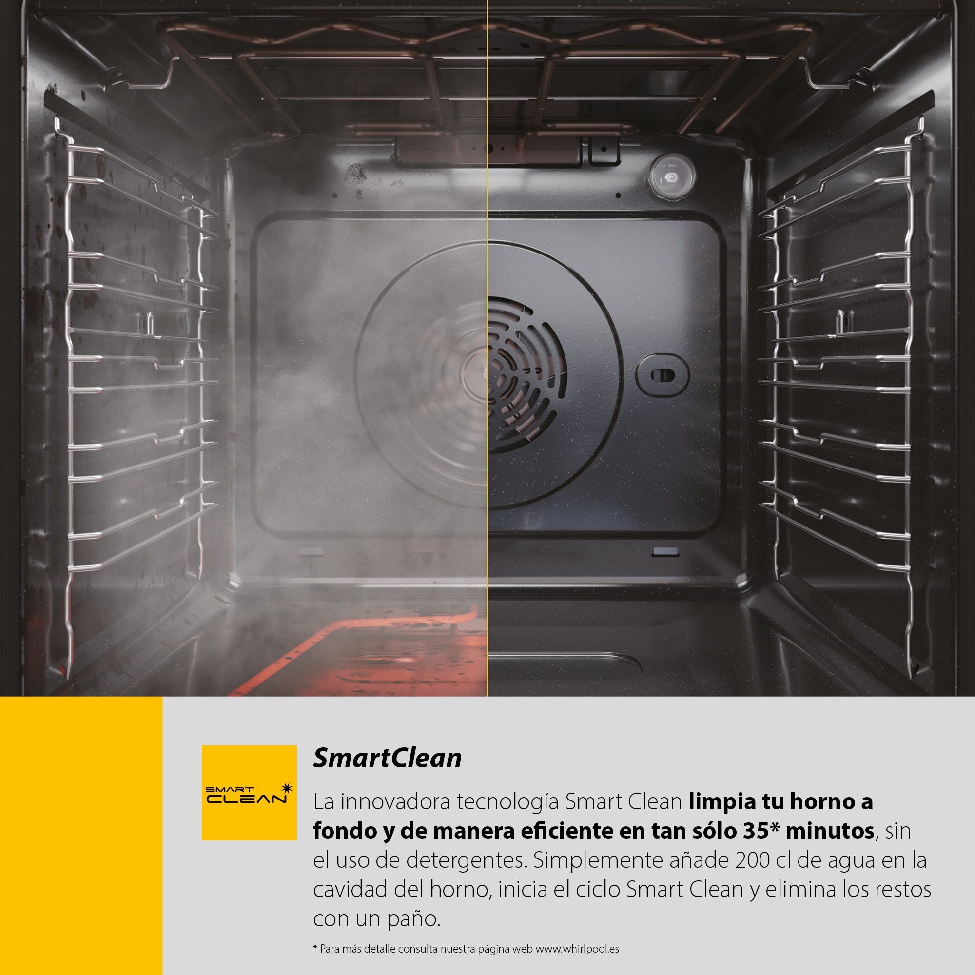 Horno multifuncion Whirlpool hidrolítico SmartClean  - OMR58HU1X Inox-7