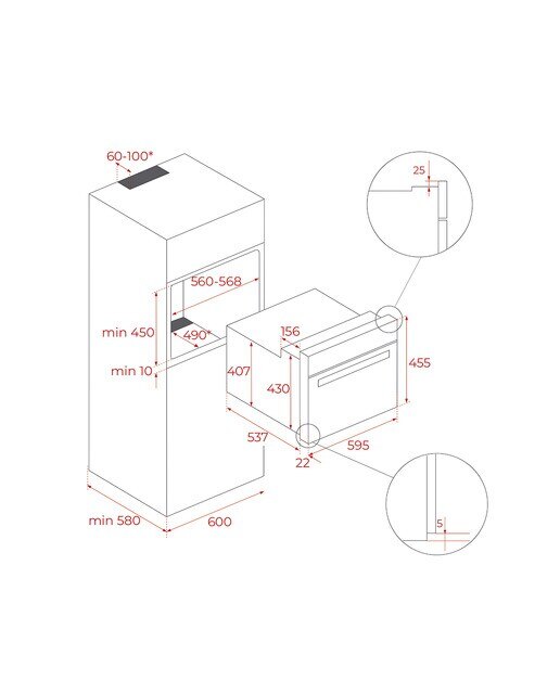 Horno compacto multifunción Teka HydroClean, con 15 funciones - HLC 8470 SC - Negro Negro-2